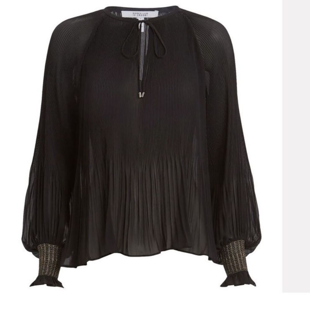 DEREK LAM 10 CROSBY Helena Pleated Chiffon Blouse size 4